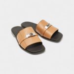 Hermès Brown Leather Gabriel Sandals 43 EU