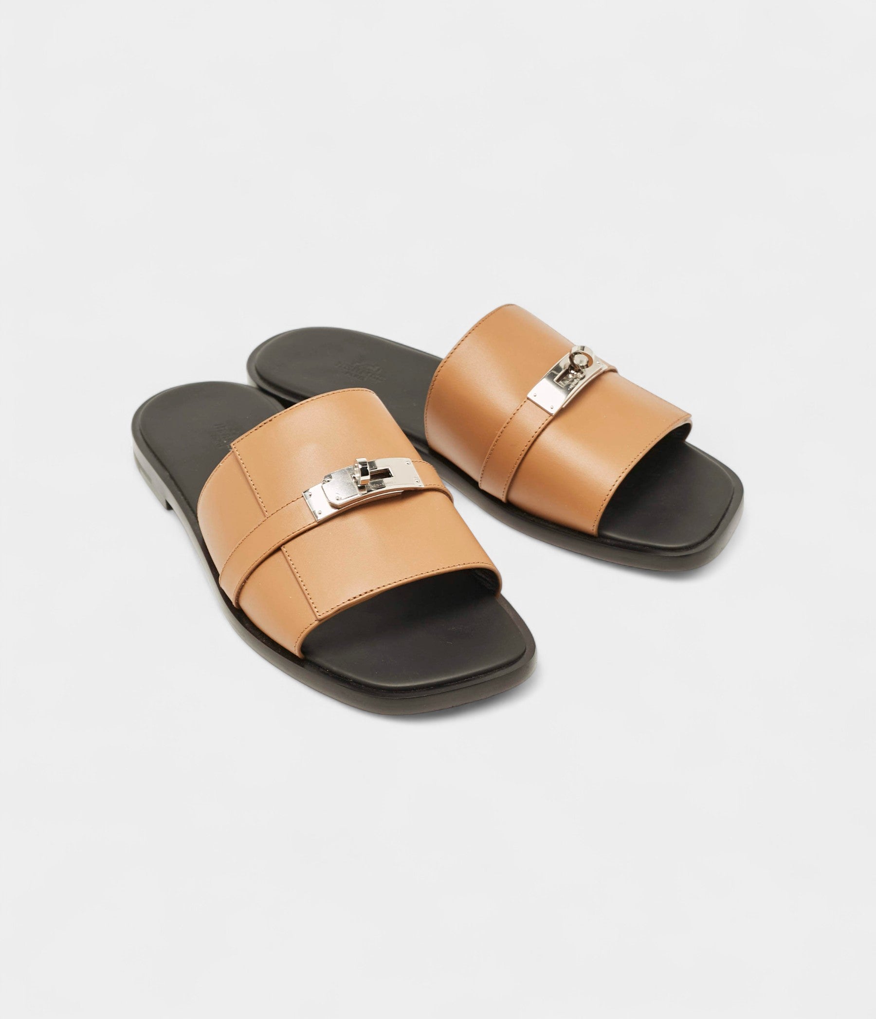 Hermès Brown Leather Gabriel Sandals 43 EU