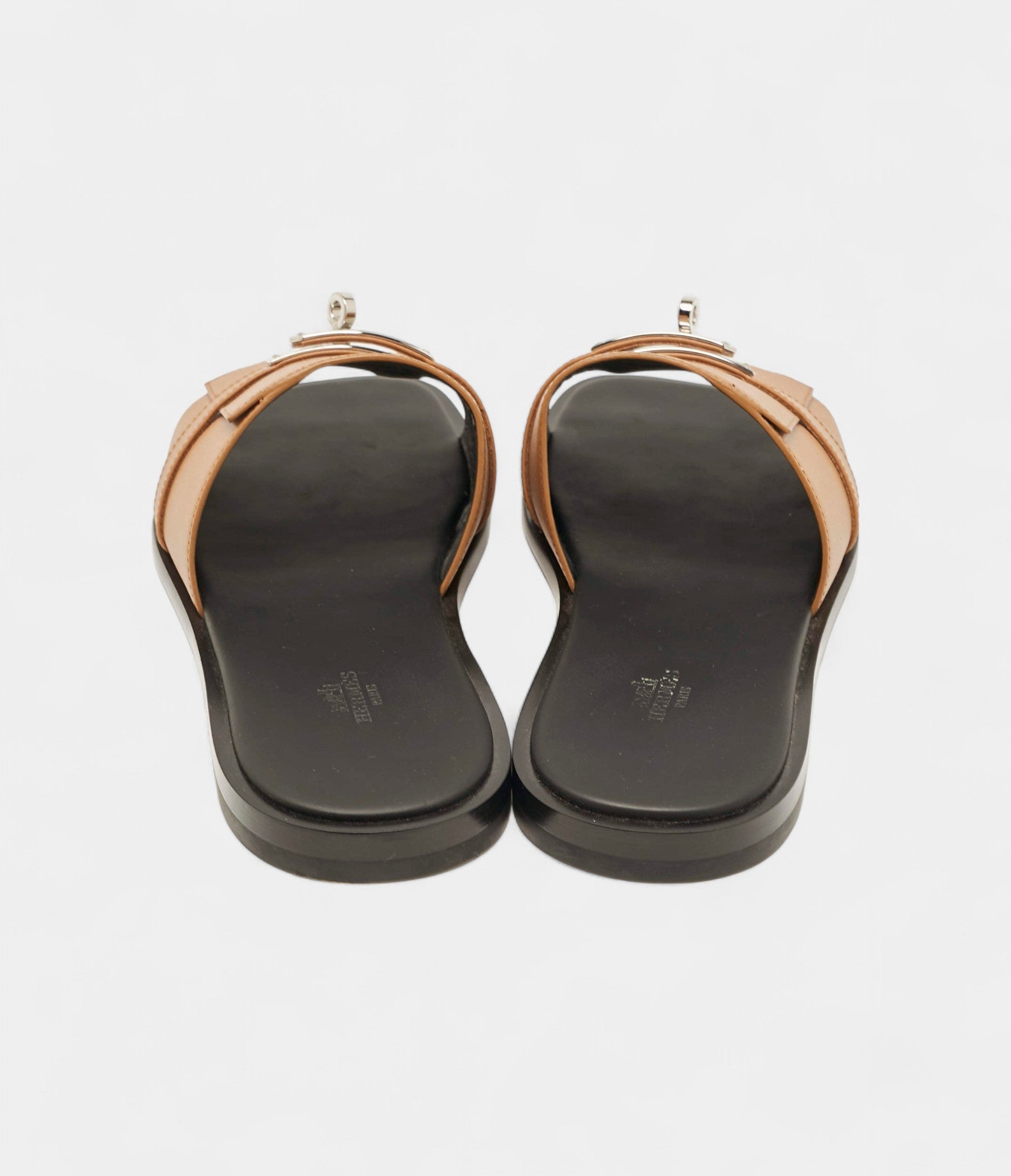 Hermès Brown Leather Gabriel Sandals 43 EU