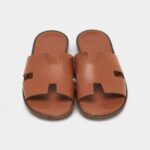 Hermes Brown Leather Izmir Flat Sandals 40.5 EU