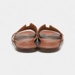 Hermes Brown Leather Izmir Flat Sandals 40.5 EU