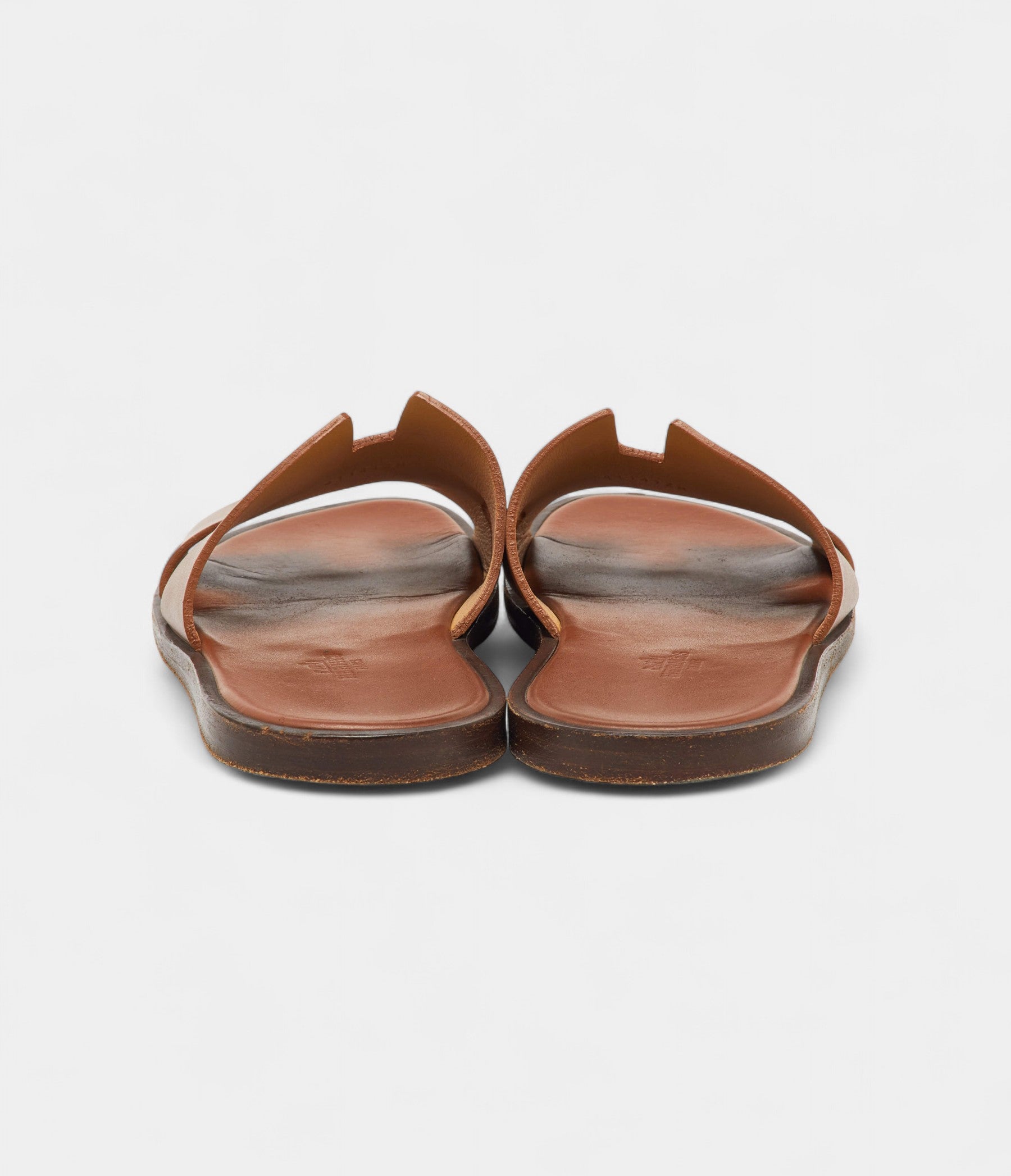 Hermes Brown Leather Izmir Flat Sandals 40.5 EU