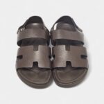 Hermes Brown Leather Takara Slide Slingback Sandals 43 EU