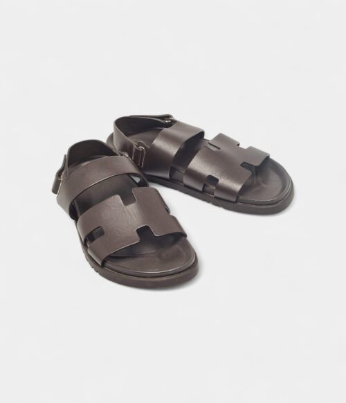 Hermes Brown Leather Takara Slide Slingback Sandals 43 EU