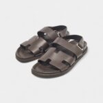 Hermes Brown Leather Takara Slide Slingback Sandals 43 EU