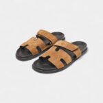 Hermes Brown Suede Chypre Sandals 45.5 EU