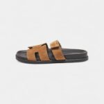 Hermes Brown Suede Chypre Sandals 45.5 EU