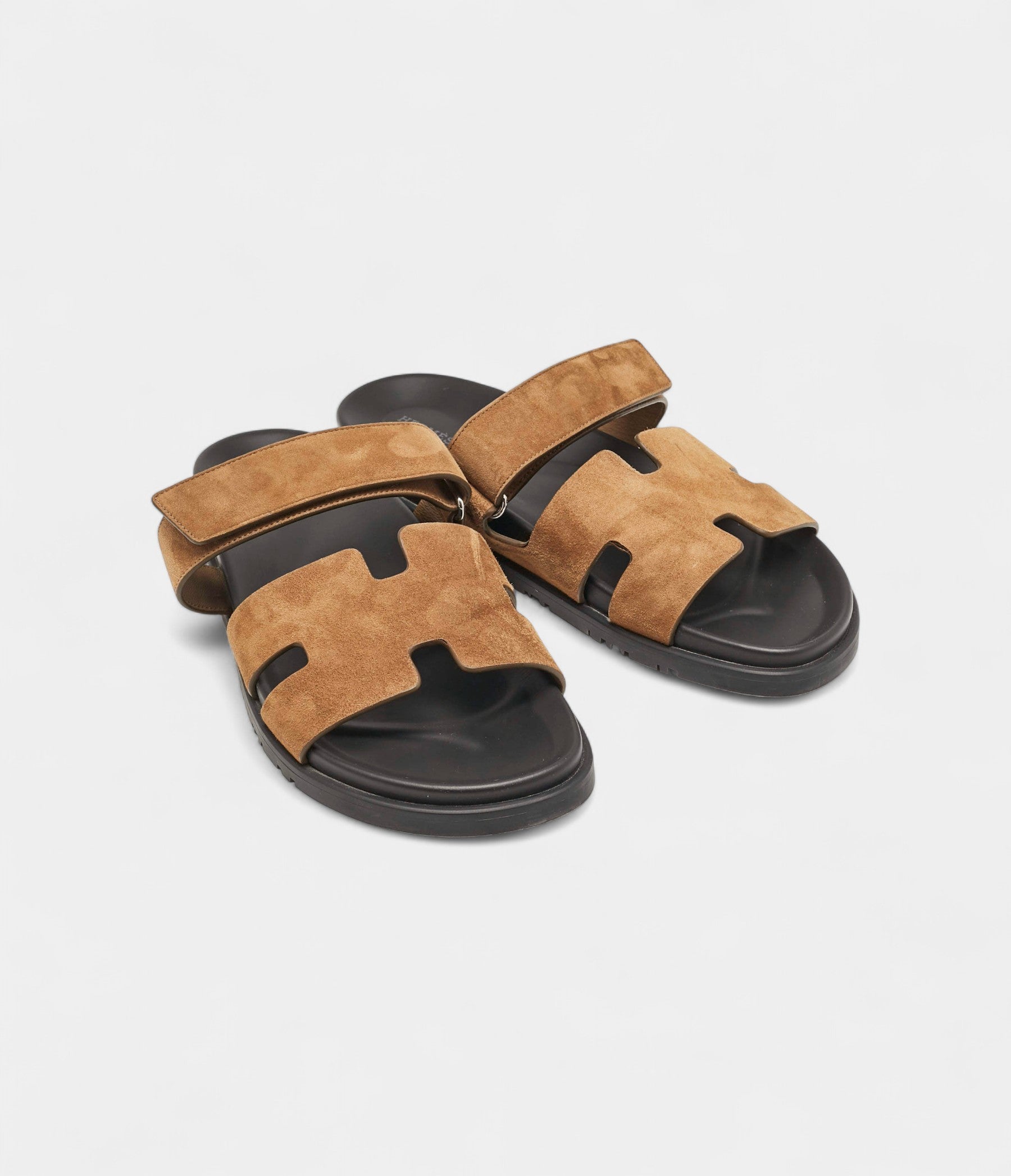 Hermes Brown Suede Chypre Sandals 45.5 EU
