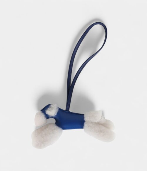 Hermès Budy Charm Bleu France Bleu Saphir Milo Lambskin Merino Sheepskin