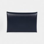 Hermès Calvi Card Holder Blue Abysse Box Palladium Hardware