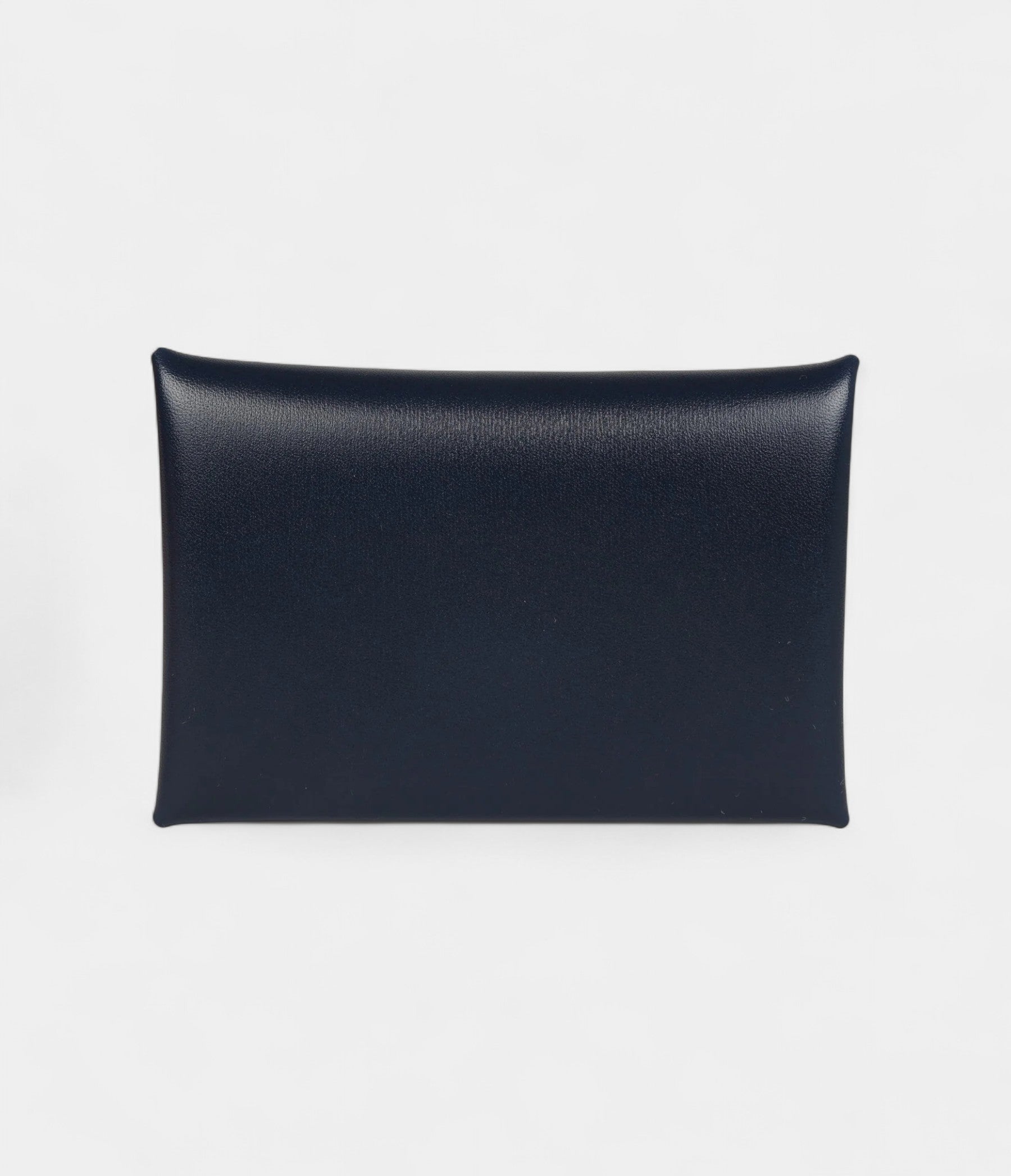 Hermès Calvi Card Holder Blue Abysse Box Palladium Hardware