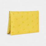 Hermès Calvi Card Holder Jaune Citron Ostrich Palladium Hardware