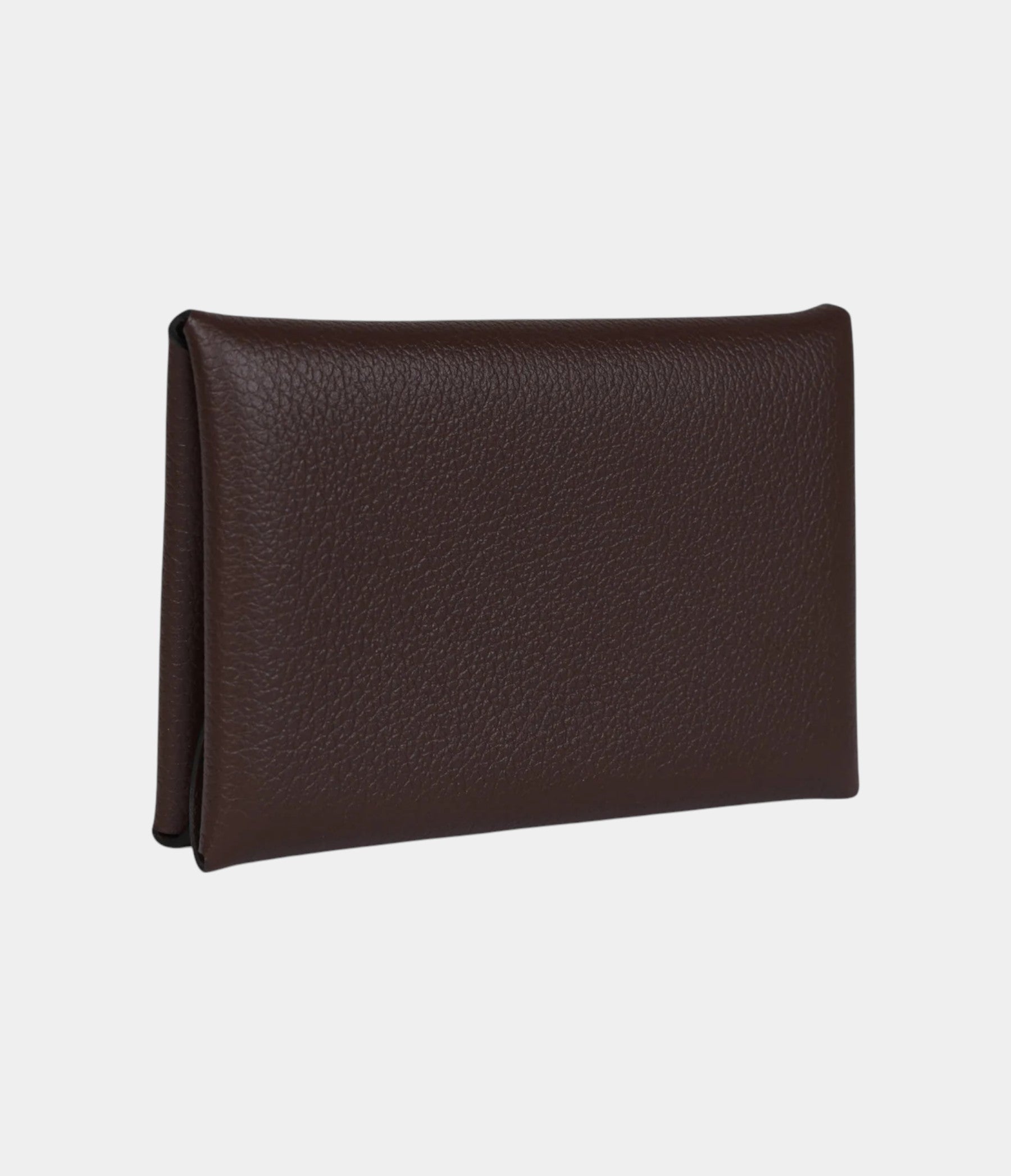 Hermès Calvi Card Holder Moka Evercolor Palladium Hardware