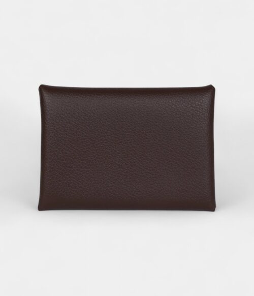 Hermès Calvi Card Holder Moka Evercolor Palladium Hardware