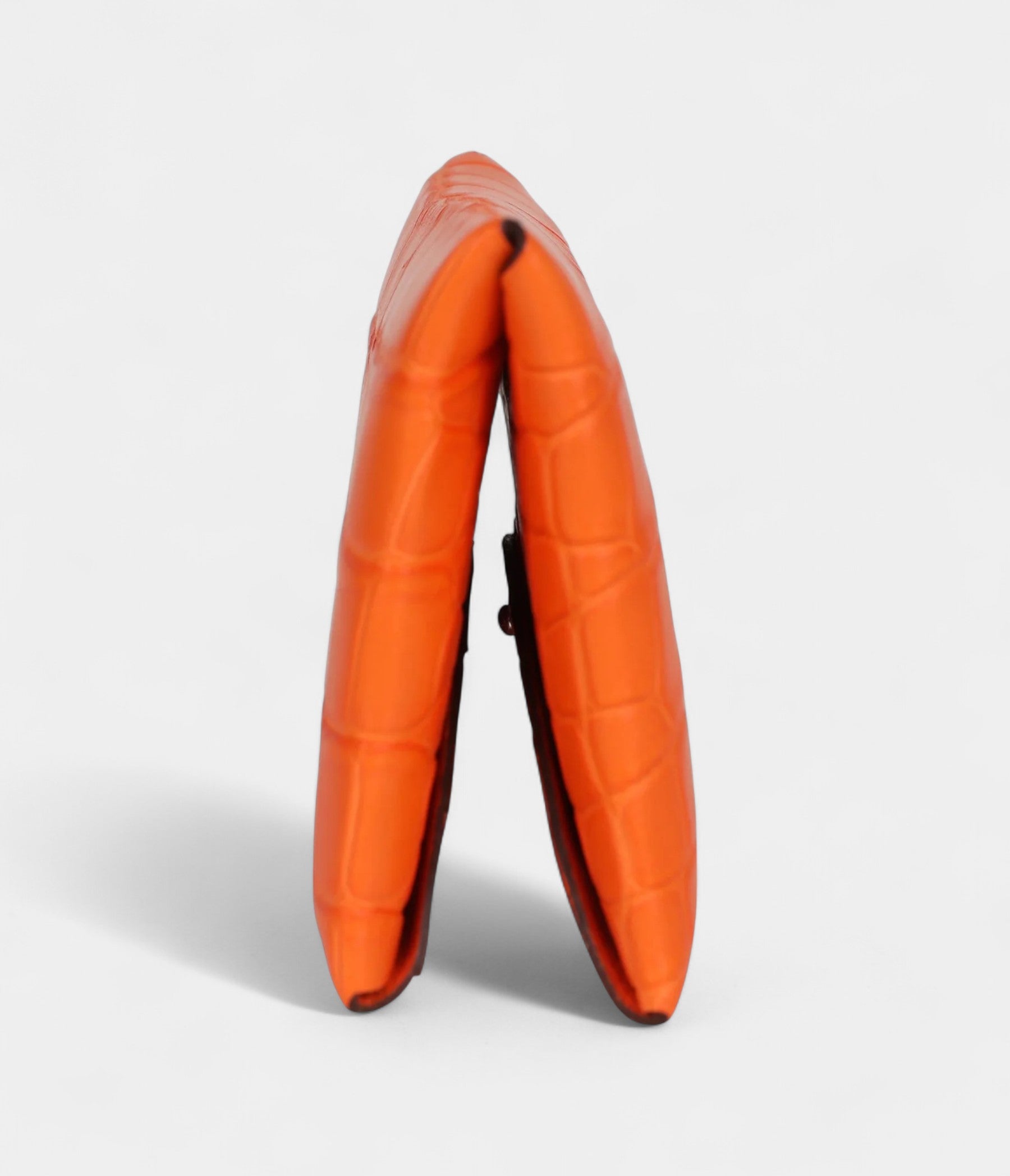 Hermès Calvi Card Holder Orange Minium Matte Alligator Mississipiensis Palladium Hardware