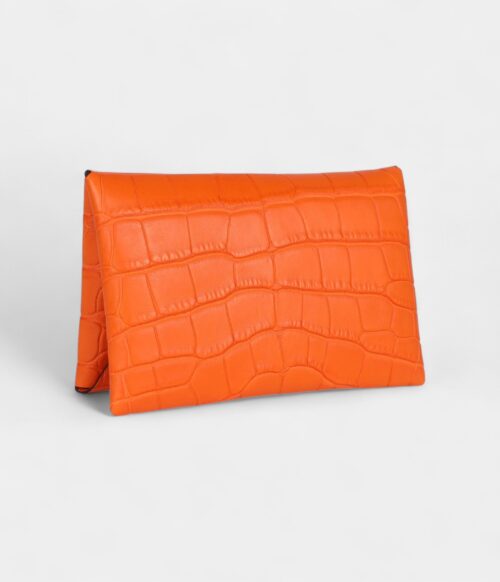 Hermès Calvi Card Holder Orange Minium Matte Alligator Mississipiensis Palladium Hardware