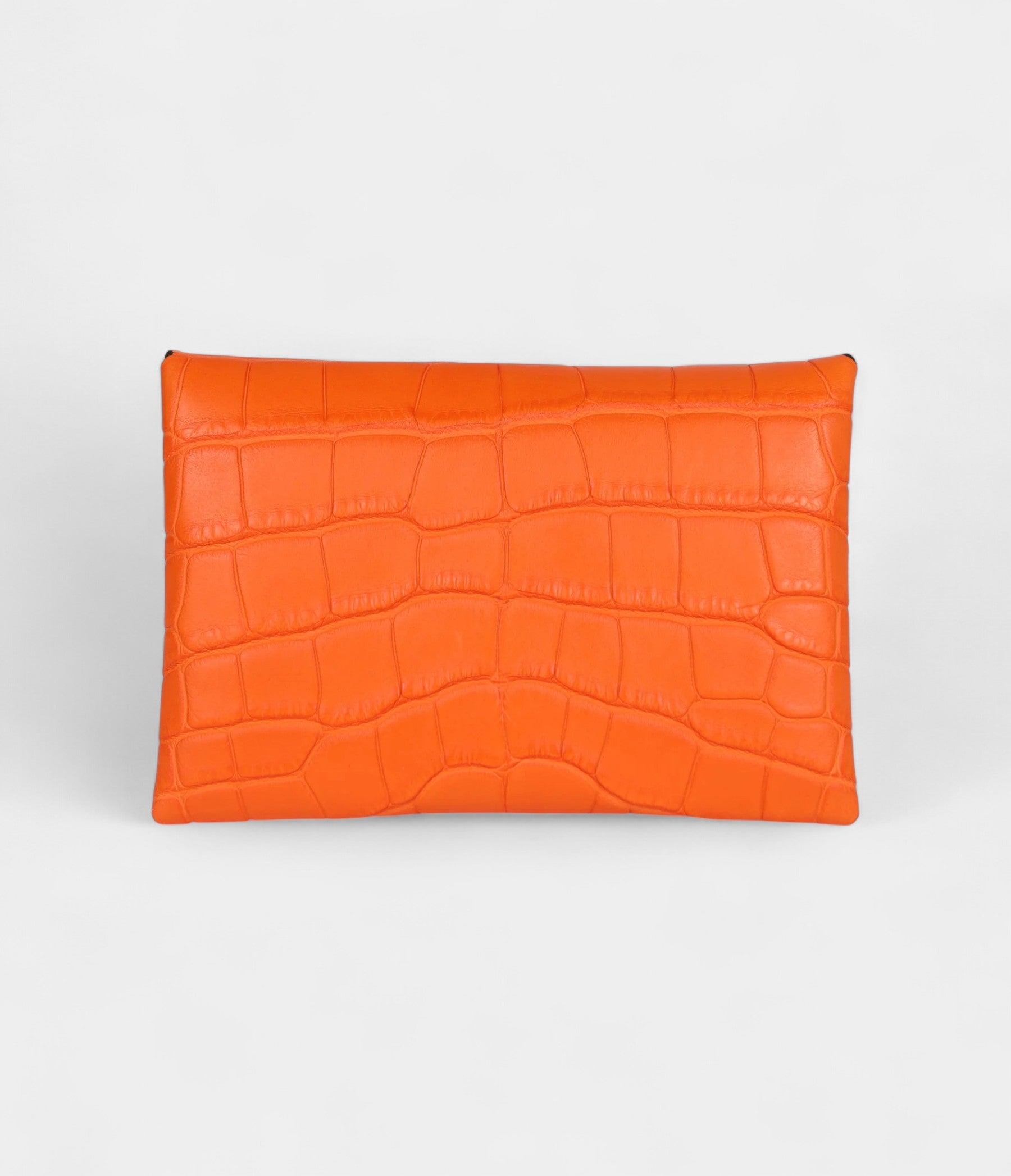 Hermès Calvi Card Holder Orange Minium Matte Alligator Mississipiensis Palladium Hardware