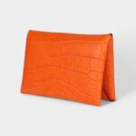 Hermès Calvi Card Holder Orange Minium Matte Alligator Mississipiensis Palladium Hardware