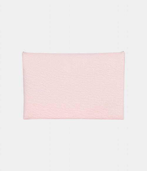 Hermès Calvi Card Holder Rose Darling Chevre Mysore Palladium Hardware