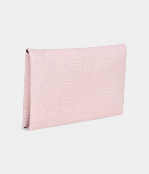 Hermès Calvi Card Holder Rose Darling Chevre Mysore Palladium Hardware