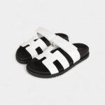 Hermès Chypre Sandals White Calfskin Palladium Hardware 35.5 EU