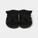 Hermès Chypre Sandals Black Calfskin Palladium Hardware 34.5 EU
