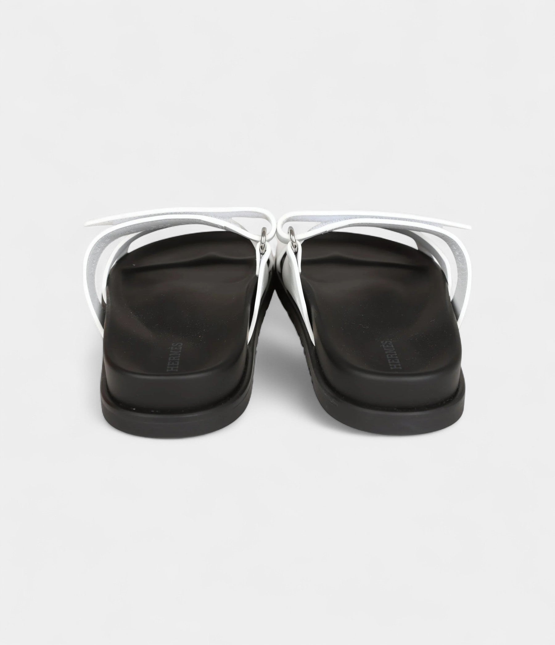 Hermès Chypre Sandals White Calfskin Palladium Hardware 35.5 EU