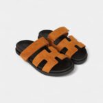 Hermès Chypre Sandals Brown Suede 36 EU