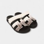 Hermès Chypre Sandals Himalaya Matte Crocodile Palladium Hardware 38 EU