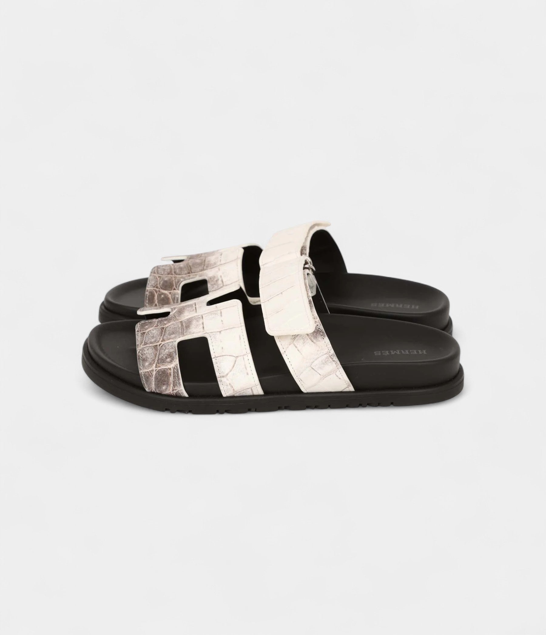 Hermès Chypre Sandals Himalaya Matte Crocodile Palladium Hardware 38 EU