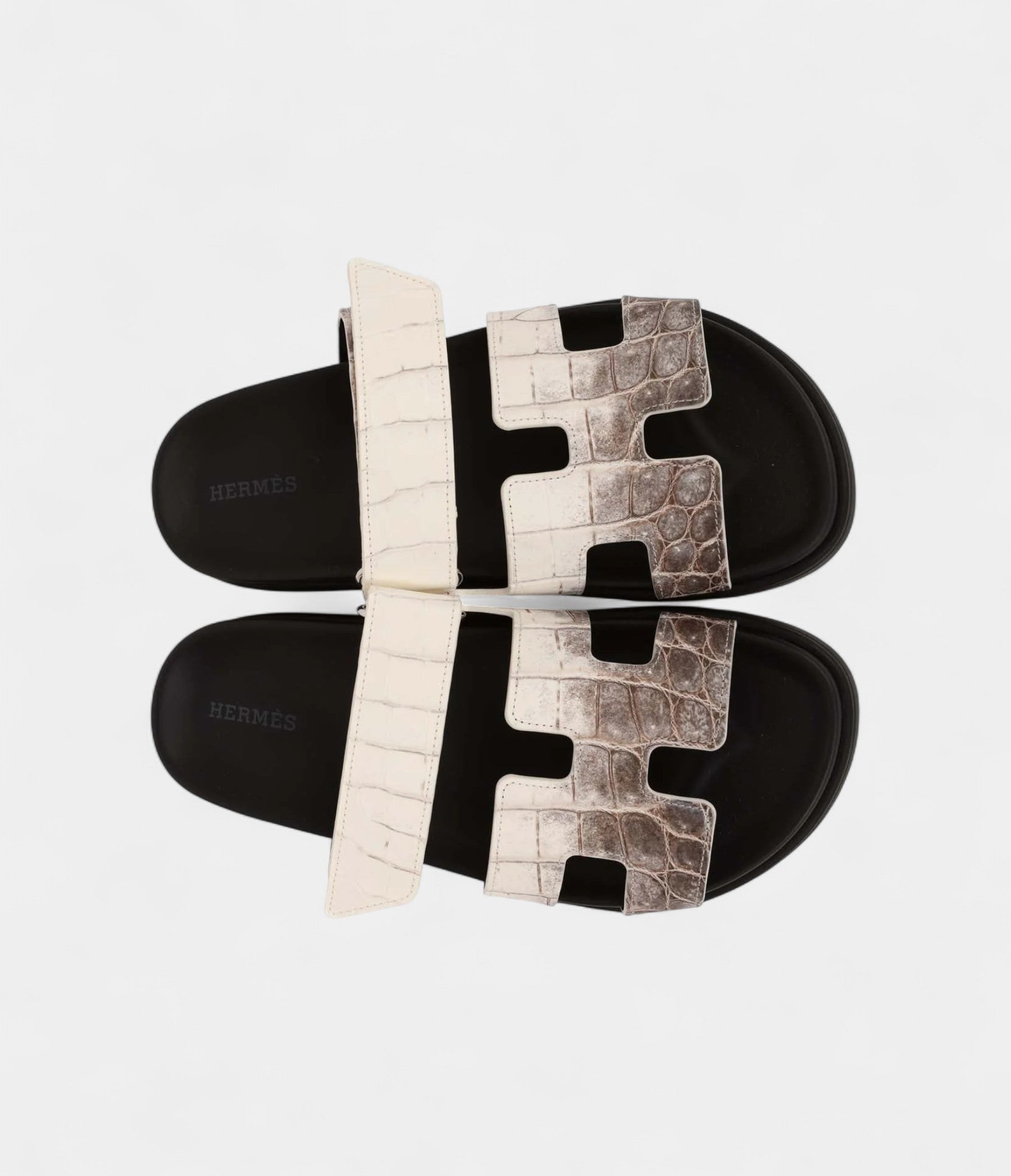 Hermès Chypre Sandals Himalaya Matte Crocodile Palladium Hardware 38 EU