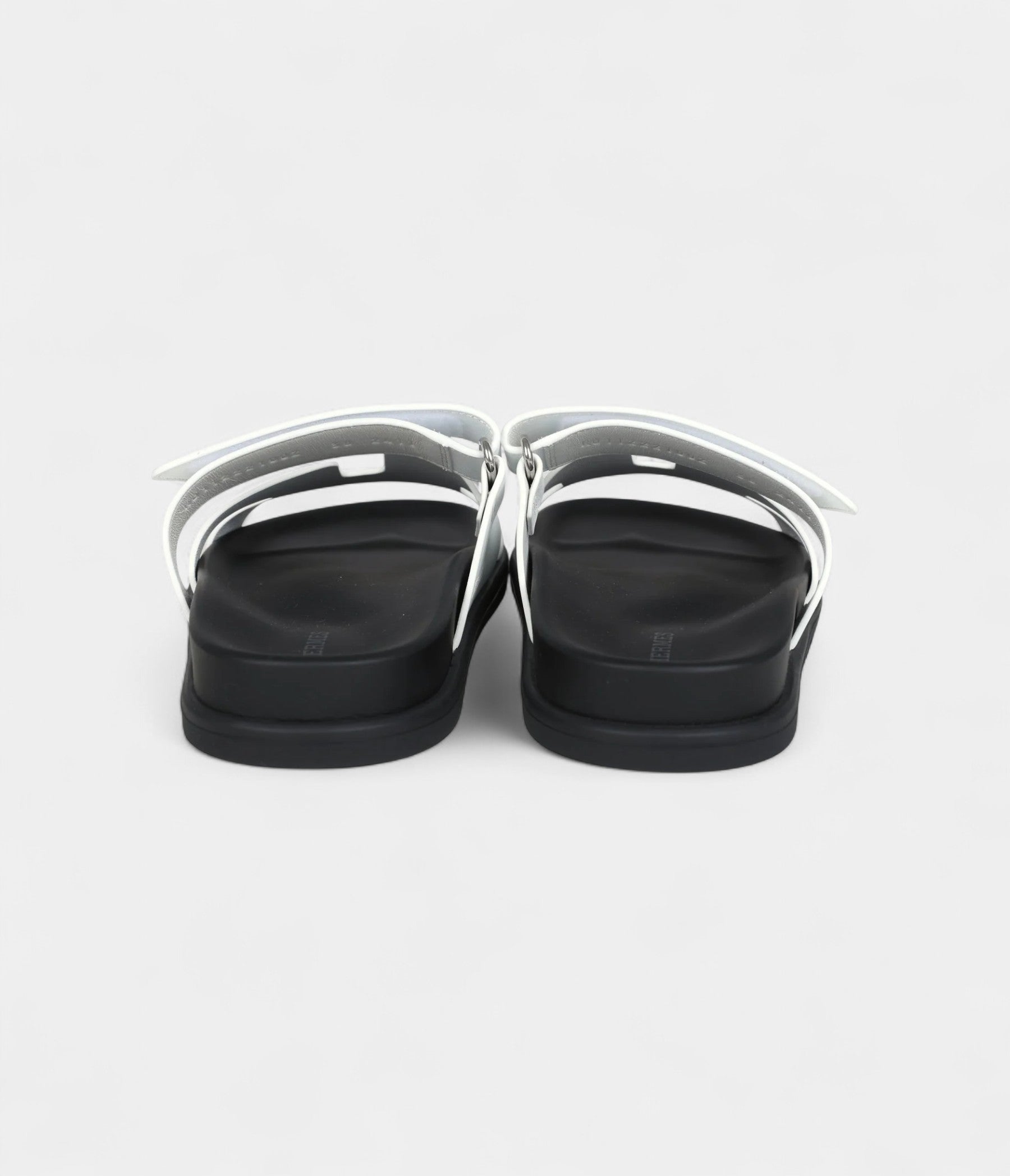 Hermès Chypre Sandals White Calfskin Palladium Hardware 38 EU