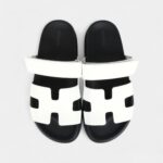 Hermès Chypre Sandals White Calfskin Palladium Hardware 38 EU
