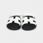 Hermès Chypre Sandals White Calfskin Palladium Hardware 38 EU