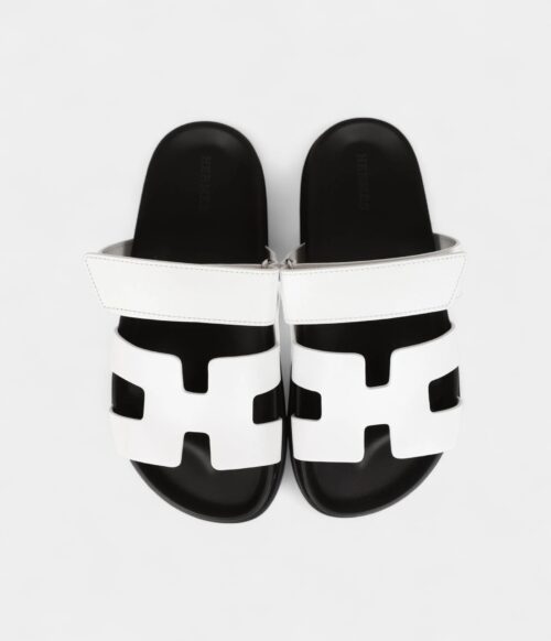Hermès Chypre Sandals White Palladium Hardware 35.5 EU