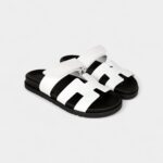 Hermès Chypre Sandals White Palladium Hardware 35.5 EU