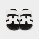 Hermès Chypre Sandals White Palladium Hardware 35.5 EU