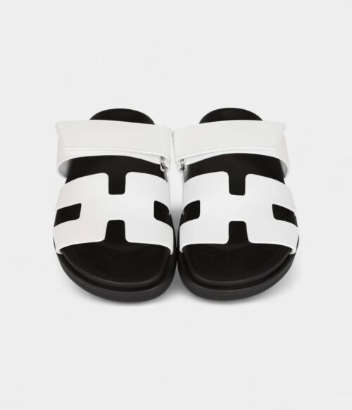 Hermès Chypre Sandals White Palladium Hardware 35.5 EU