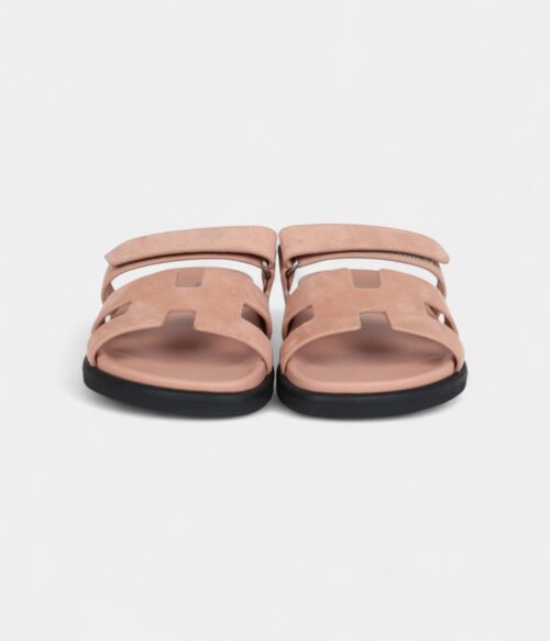 Hermès Chypre Techno Sandal Nude Suede Palladium Hardware 37 EU
