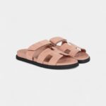 Hermès Chypre Techno Sandal Nude Suede Palladium Hardware 37 EU