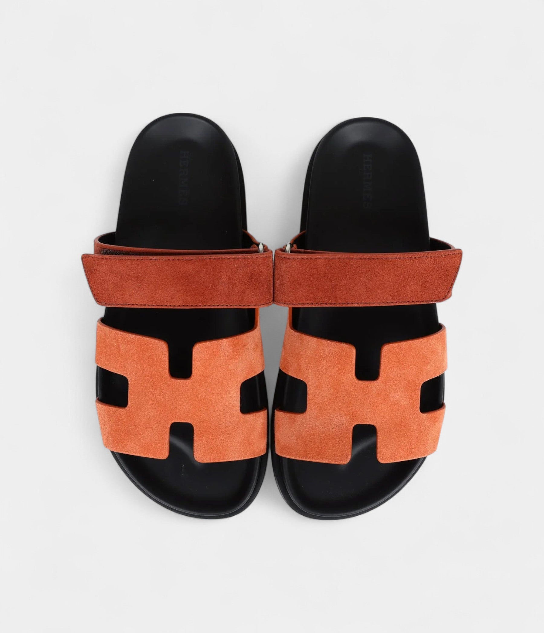 Hermès Chypre Techno Sandal Rose Bois De Santal and Rouge De Turin Suede Palladium Hardware 37 EU