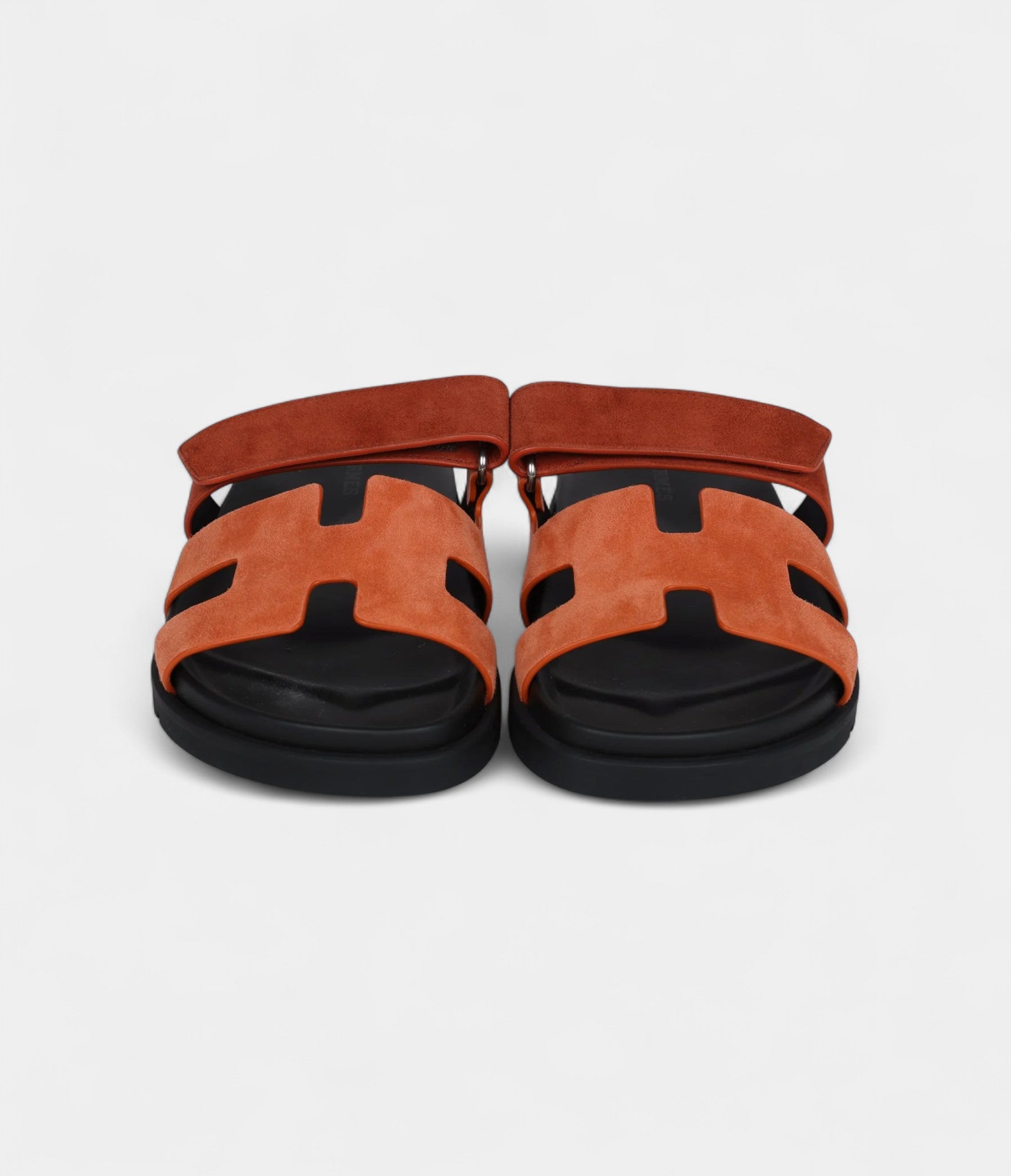 Hermès Chypre Techno Sandal Rose Bois De Santal and Rouge De Turin Suede Palladium Hardware 37 EU