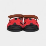 Hermès Chypre Techno Sandal Rouge Cinetique/Gold Suede Palladium Hardware 36.5 EU