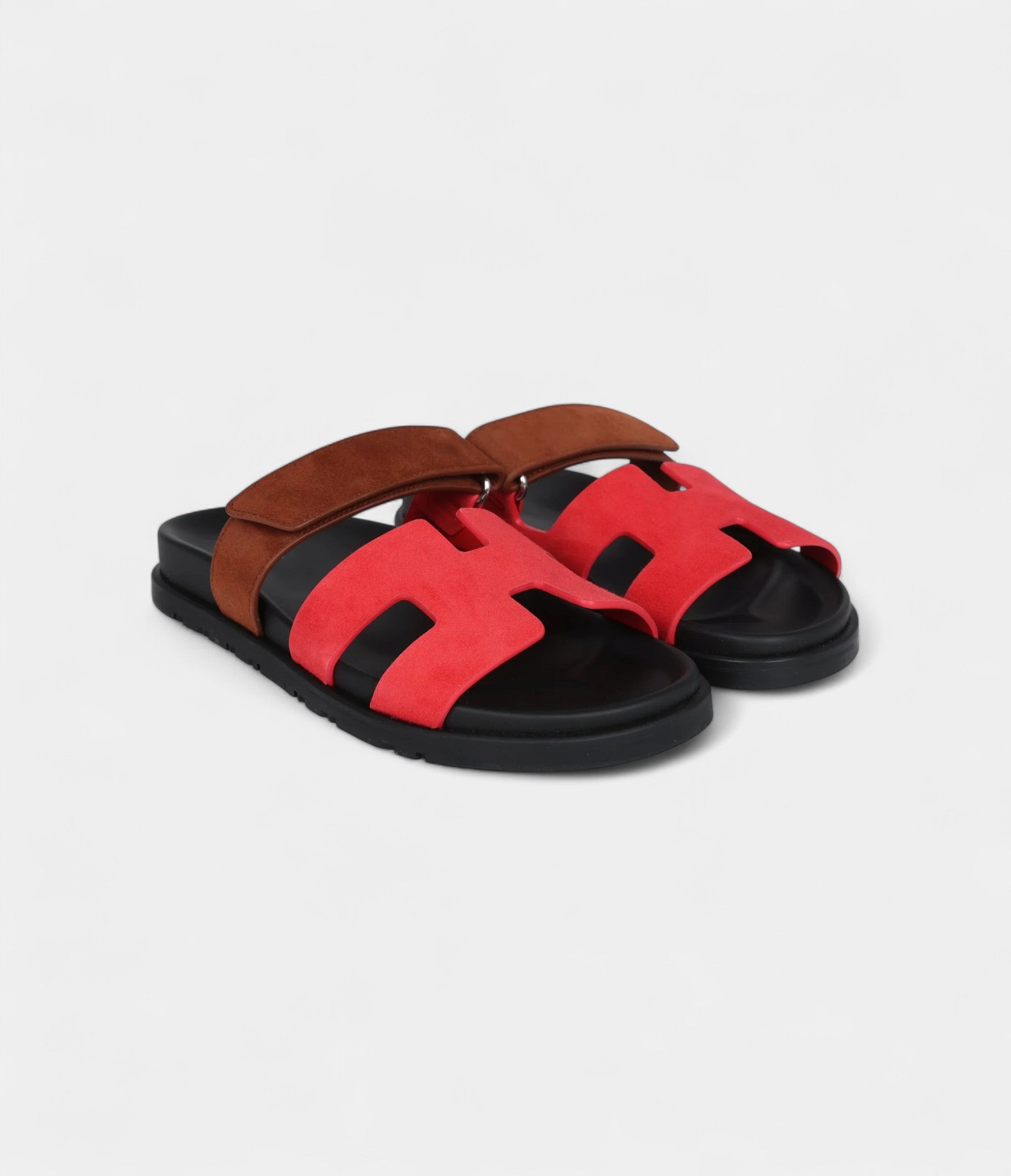 HermesChypreTechnoSandalRougeCinetiqueGoldSuedePalladiumHardware37EU_6.jpg Hermès Chypre Techno Sandal Rouge Cinetique/Gold Suede Palladium Hardware 37 EU