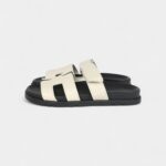 Hermès Chypre Techno Sandals Beige Glaise Matte Alligator Palladium Hardware 37 EU