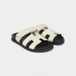 Hermès Chypre Techno Sandals Beige Glaise Matte Alligator Palladium Hardware 37 EU