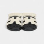 Hermès Chypre Techno Sandals Beige Glaise Matte Alligator Palladium Hardware 37 EU
