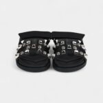 Hermès Chypre Techno Sandals Black Studded Calfskin Palladium Hardware 37.5 EU
