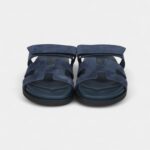 Hermès Chypre Techno Sandals Bleu Celeste Suede Palladium Hardware 37 EU