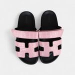 Hermès Chypre Techno Sandals Bubblegum Matte Crocodile Palladium Hardware 36 EU